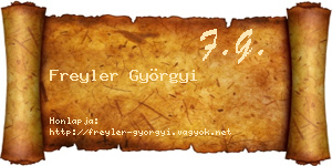 Freyler Györgyi névjegykártya